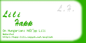lili happ business card